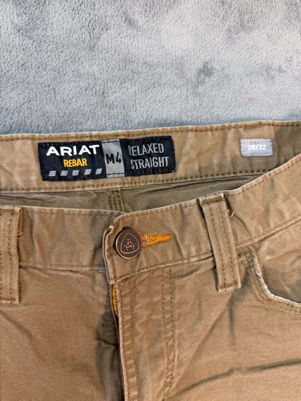 Ariat Rebar M4 Relaxed Straight Field Khaki Work Pants Mens 30x32